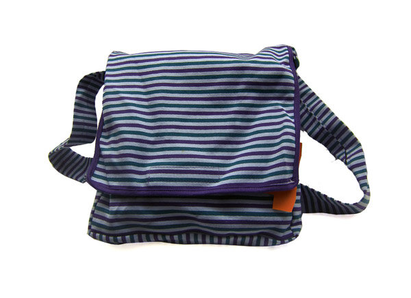 BOLSO PEQUEÑO RAYAS MORADO/AZUL